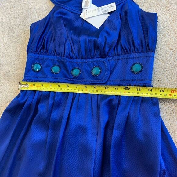 Laundry By Design NWT blue teal silk dress Sz 4 - Picture 9 of 9